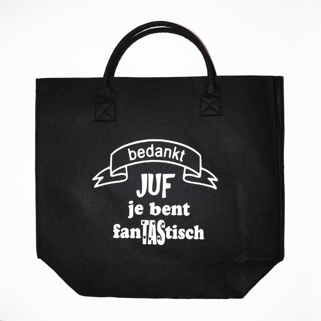 Vilten Tas Bedankt Juf Je Bent Fantastisch