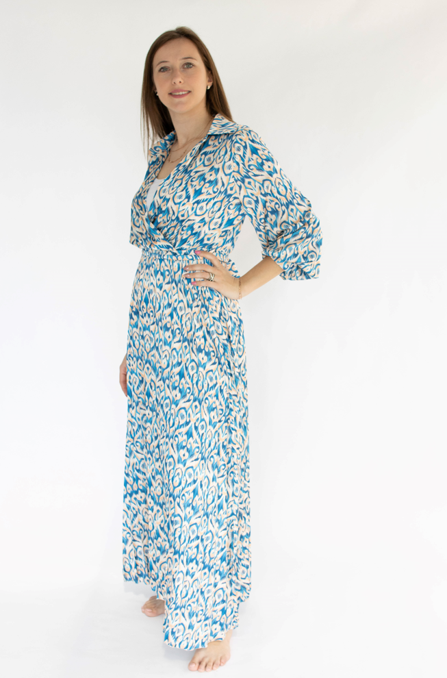 Lang kleed blauw
